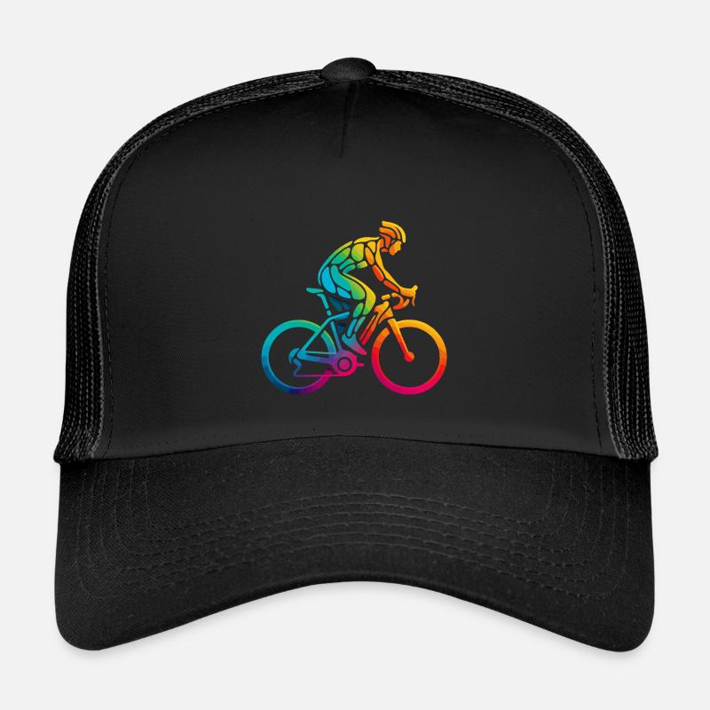 Lebendige Regenbogen-Fahrradkunst - Kinder Trucker-Cap - Schwarz/Schwarz