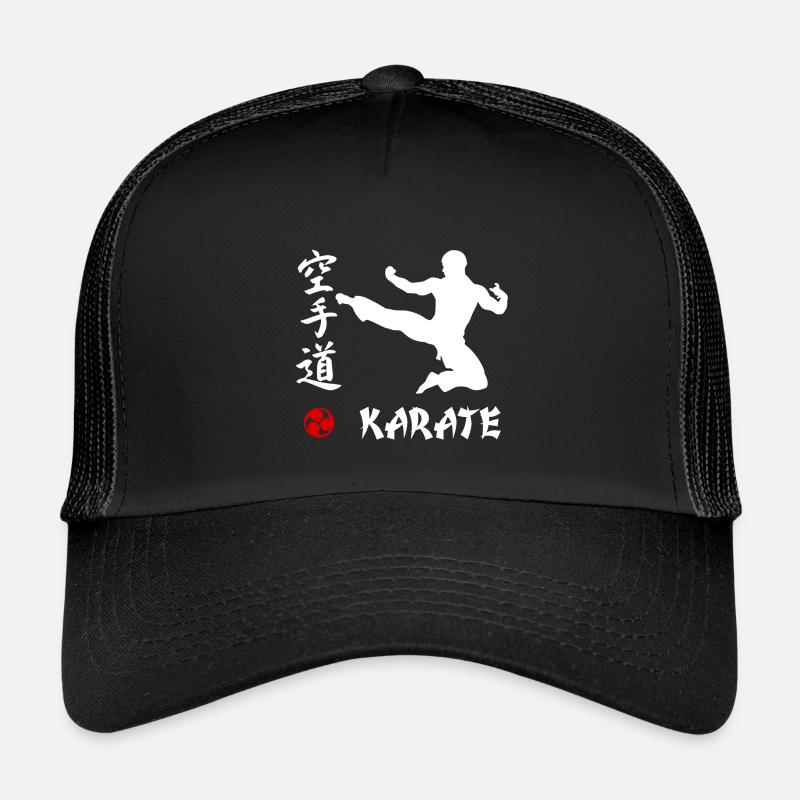 Karate white - Kids’ Trucker Cap - black/black