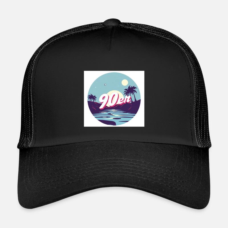 90‘s Summer - Kinder Trucker-Cap - Schwarz/Schwarz