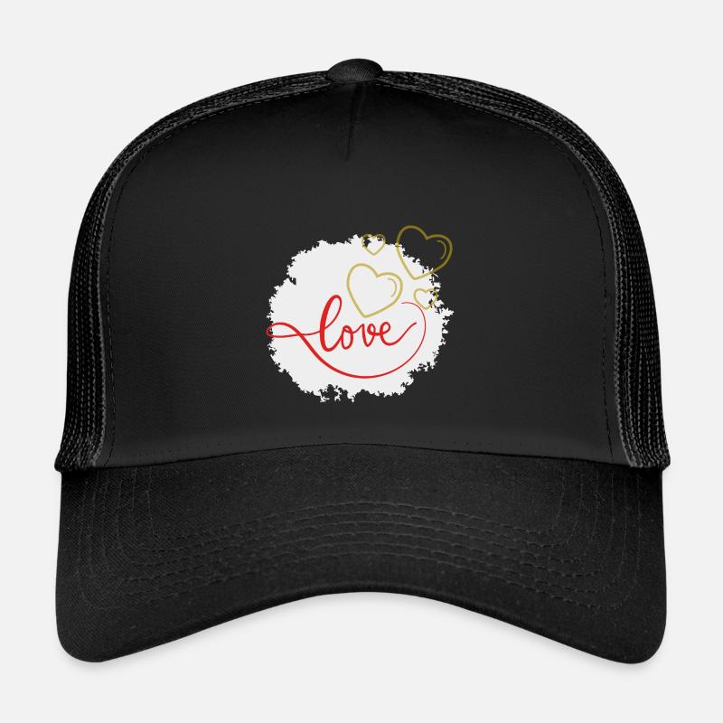 Liebe - Kinder Trucker-Cap - Schwarz/Schwarz