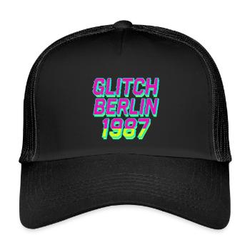 Glitch Berlin 1987 - Kinder Trucker-Cap - Schwarz/Schwarz - Vorne