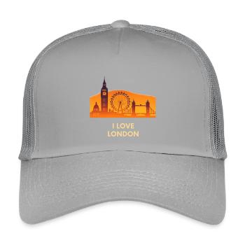 I Love London Skyline Sunset - Kinder Trucker-Cap - Hellgrau - Vorne