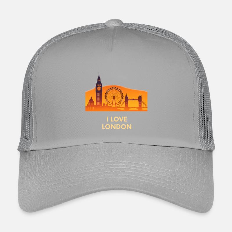 I Love London Skyline Sunset Kinder Trucker-Cap