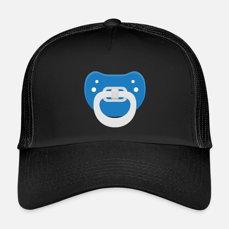 Blauer Schnuller - Kinder Trucker-Cap - Schwarz/Schwarz
