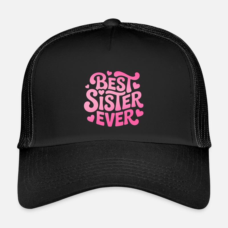 Best Sister Ever Schwester - Kinder Trucker-Cap - Schwarz/Schwarz