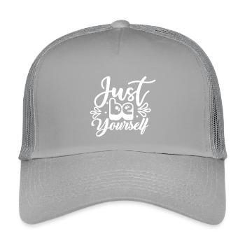Just_Be_Yourself- - Kids’ Trucker Cap - light grey - Front