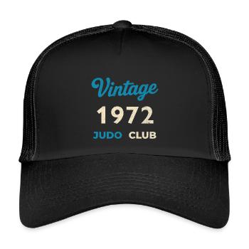 Vintage 1972 Judo Club Retro Birth Year Gift - Kids’ Trucker Cap - black/black - Front