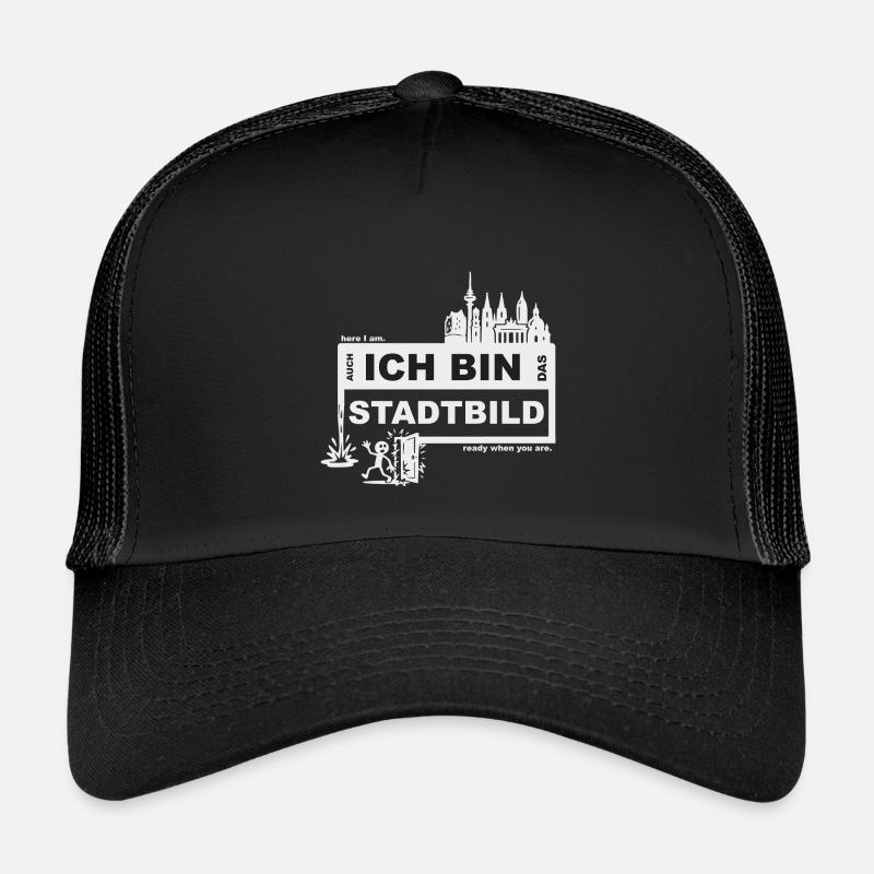 Stadtbild - deutsch - ready when you are - Kinder Trucker-Cap - Schwarz/Schwarz