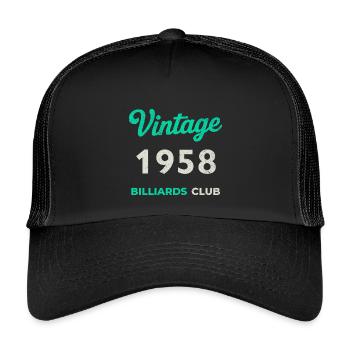 Vintage 1958 – Billiards Club Retro Birth Year - Kids’ Trucker Cap - black/black - Front