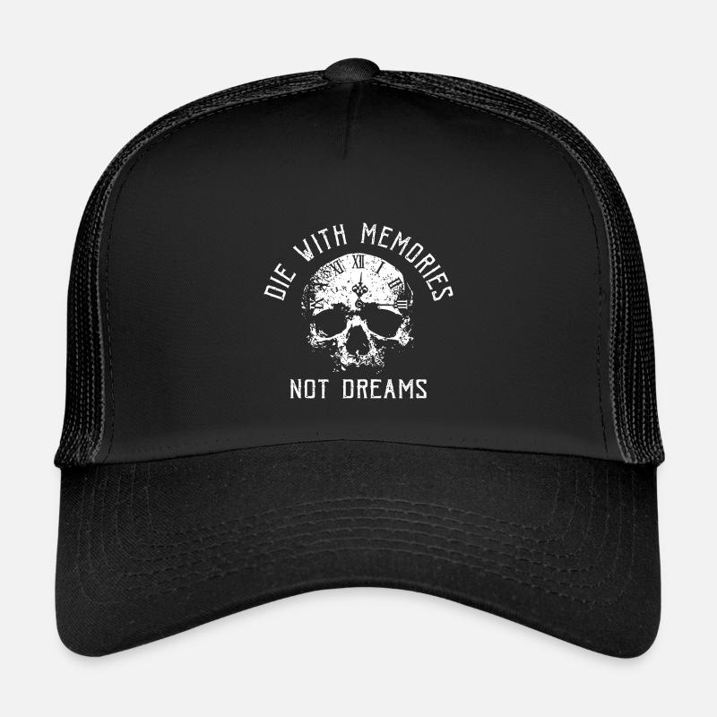 Skull Die with Memories Not Dreams - Kinder Trucker-Cap - Schwarz/Schwarz