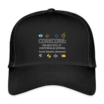 Corecore The Aesthetic of Everything Collage - Kinder Trucker-Cap - Schwarz/Schwarz - Vorne