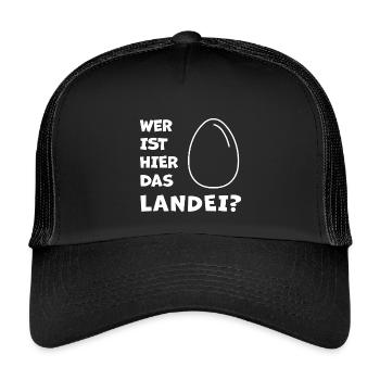 Das Landei - Chicken Fans - Rooster - Rooster - Organic - Kids’ Trucker Cap - black/black - Front