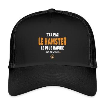 T’es pas le hamster le plus rapide de la roue - Casquette trucker enfant - noir/noir - Devant
