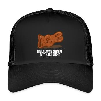 Schokoladenhase Ostern - Kinder Trucker-Cap - Schwarz/Schwarz - Vorne