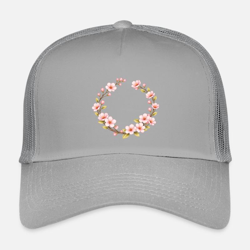 Spring Motif Cherry Blossom Frame Kids’ Trucker Cap