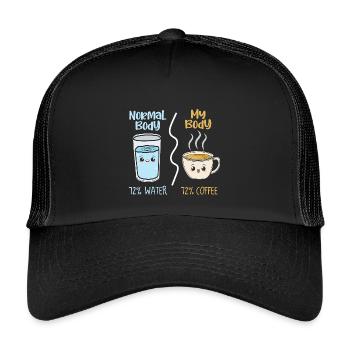 Café vs eau 72 % - Casquette trucker enfant - noir/noir - Devant