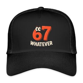 Six Seven Whatever Italian Brainrot Humor Meme  - Kinder Trucker-Cap - Schwarz/Schwarz - Vorne