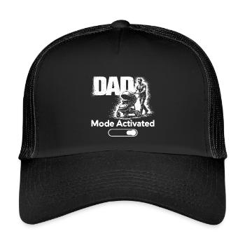 Dad Mode Activated Shirt New Dad Baby Stroller - Kinder Trucker-Cap - Schwarz/Schwarz - Vorne