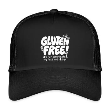 Gluten Free simply explained Humor - Kids’ Trucker Cap - black/black - Front