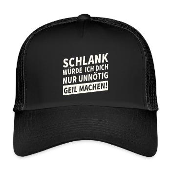 Schlank Würde Ich Dich Nur Unnötig Lustiges - Kinder Trucker-Cap - Schwarz/Schwarz - Vorne