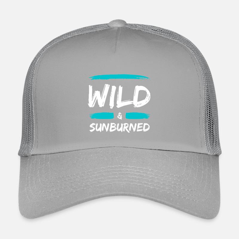Wild & Sunburned Brush Text Kids’ Trucker Cap