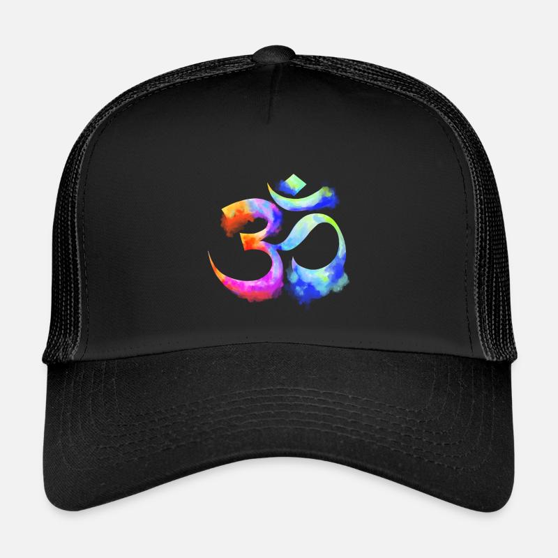 Om arcenciel Aquarell - Kinder Trucker-Cap - Schwarz/Schwarz