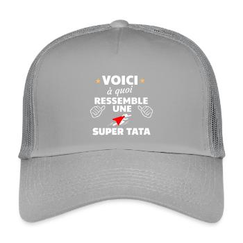 Message humoristique pour super tata - Casquette trucker enfant - gris clair - Devant