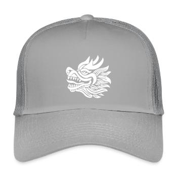 Chinese Dragon Head (White) - Kids’ Trucker Cap - light grey - Front