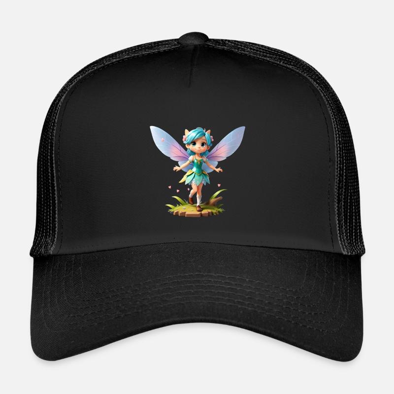 Fairy 3D - Kids’ Trucker Cap - black/black