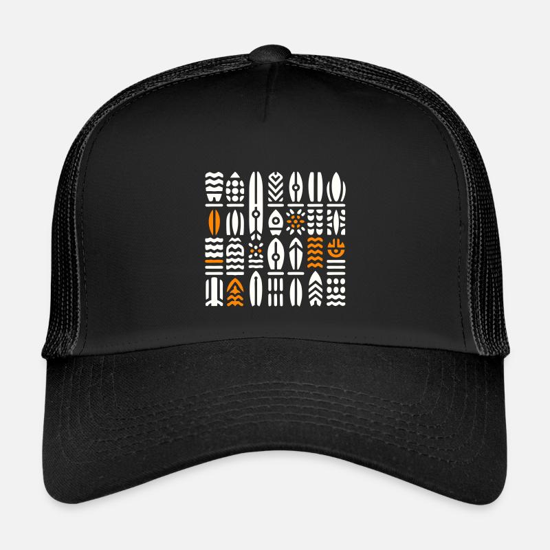Abstrakte Surf- und Wellenmuster - Kinder Trucker-Cap - Schwarz/Schwarz