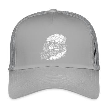 Dampflokomotive Grafik - Kinder Trucker-Cap - Hellgrau - Vorne