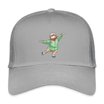 Faultier Eislaufen Schlittschuhe - Kinder Trucker-Cap - Hellgrau - Vorne