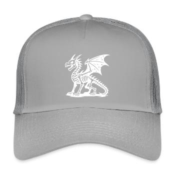 Mythical Dragon Skeleton Illustration - Kids’ Trucker Cap - light grey - Front