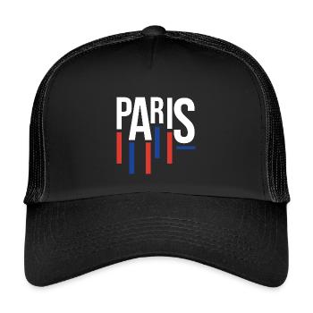 Typographie de Paris avec accents de drapeau - Casquette trucker enfant - noir/noir - Devant
