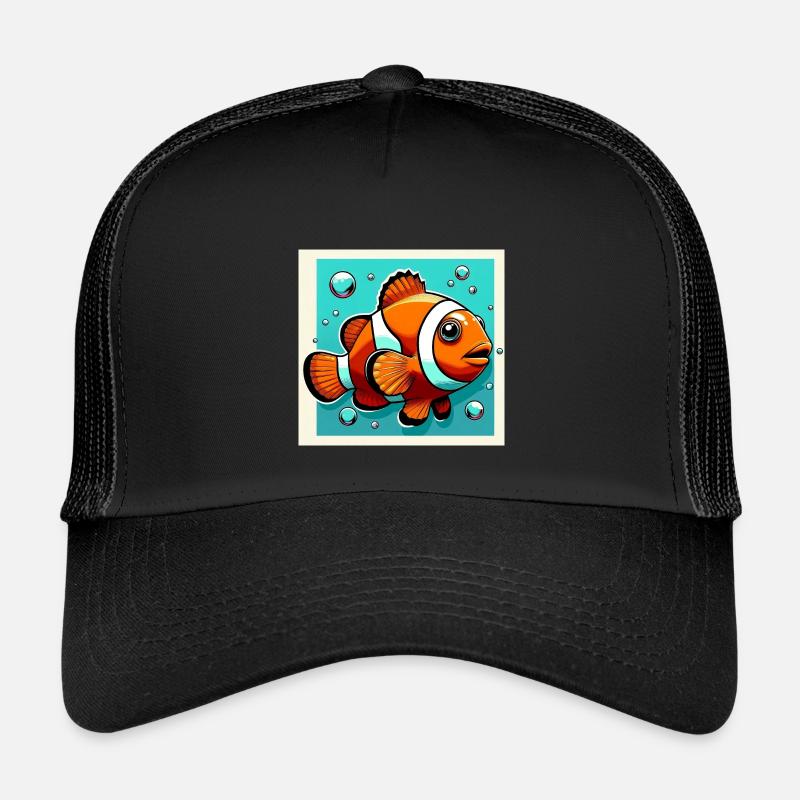 Clownfisch - Kinder Trucker-Cap - Schwarz/Schwarz