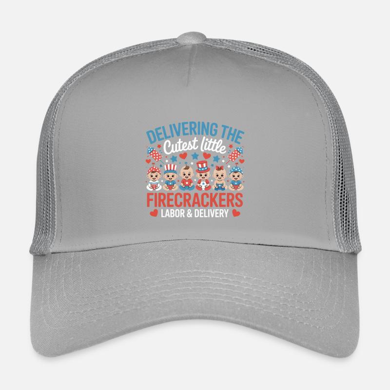  Labor & Delivery Firecrackers Independence Day Kinder Trucker-Cap