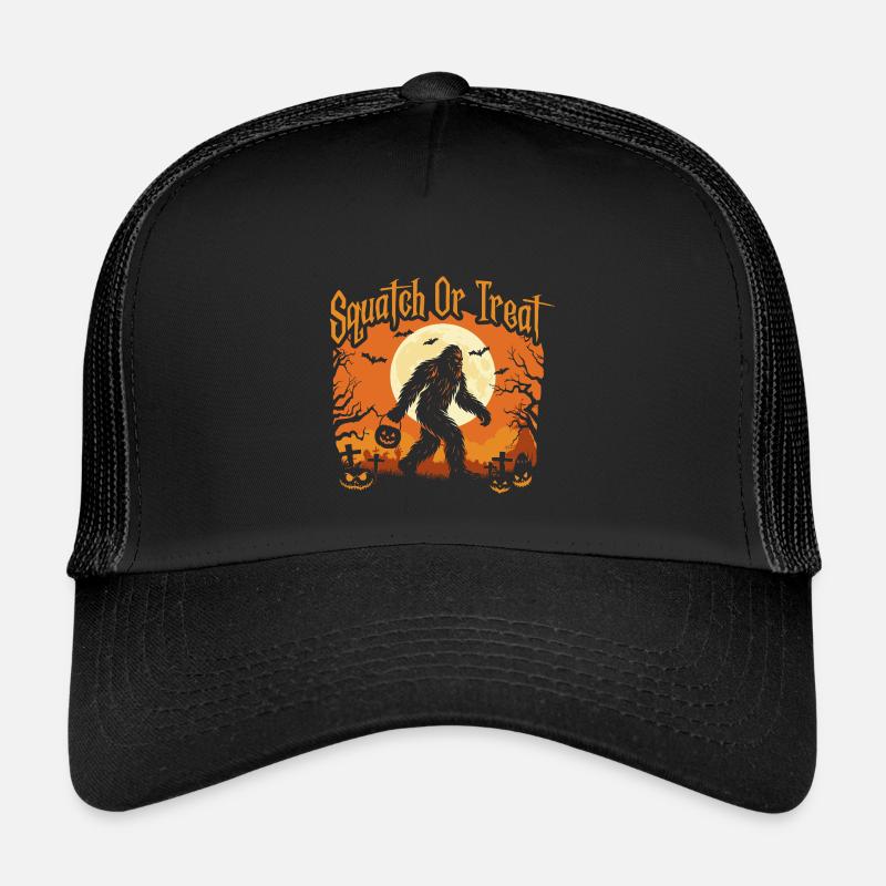 Kniebeugen oder Leckerli Spooky Bigfoot Halloween Kinder Trucker-Cap