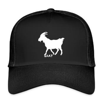 Ziege G.O.A.T.  weiß - Kinder Trucker-Cap - Schwarz/Schwarz - Vorne