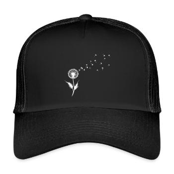 Dandelion Seed Silhouette - Kids’ Trucker Cap - black/black - Front