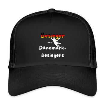 Besieger des Dänemarkbesiegers Handball EM 2026 - Kinder Trucker-Cap - Schwarz/Schwarz - Vorne