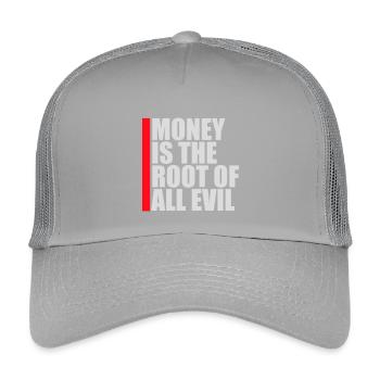 Money Root Evil Kapitalismus Gier Finanzen Reiche - Kinder Trucker-Cap - Hellgrau - Vorne