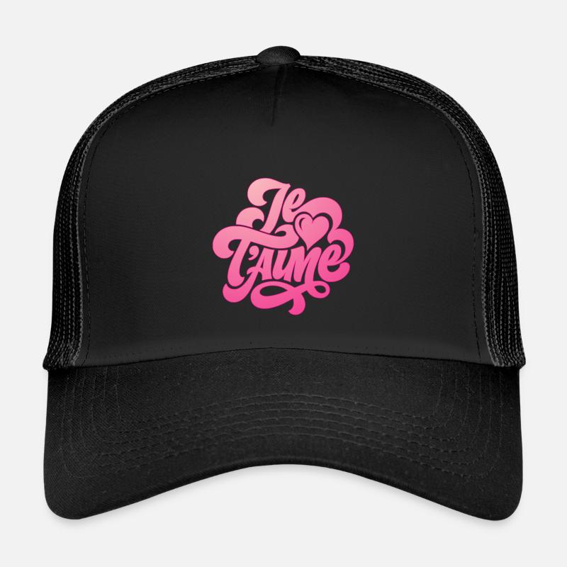 Je t'aime - Ich liebe Dich - Valentinstag - Kinder Trucker-Cap - Schwarz/Schwarz