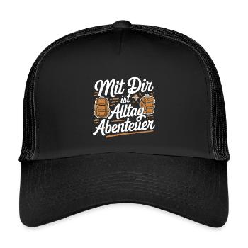 With You Is Everyday Life Adventure Backpack Love - Kids’ Trucker Cap - black/black - Front