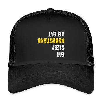 Eat Sleep Handstand Repeat Gymnastics - Kids’ Trucker Cap - black/black - Front