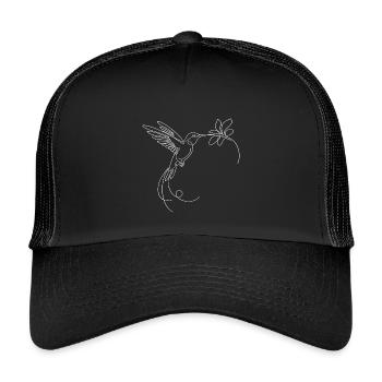 Silhouette minimaliste d’oiseau en vol - Casquette trucker enfant - noir/noir - Devant