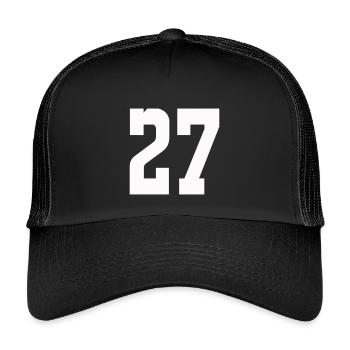 Chiffres 27 Contrast Design - Casquette trucker enfant - noir/noir - Devant