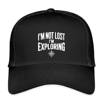 Je ne suis pas perdu, j’explore - Casquette trucker enfant - noir/noir - Devant