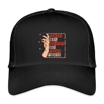 Nageldesigner Nageldesignerin Kosmetik Nagelstudio - Kinder Trucker-Cap - Schwarz/Schwarz - Vorne
