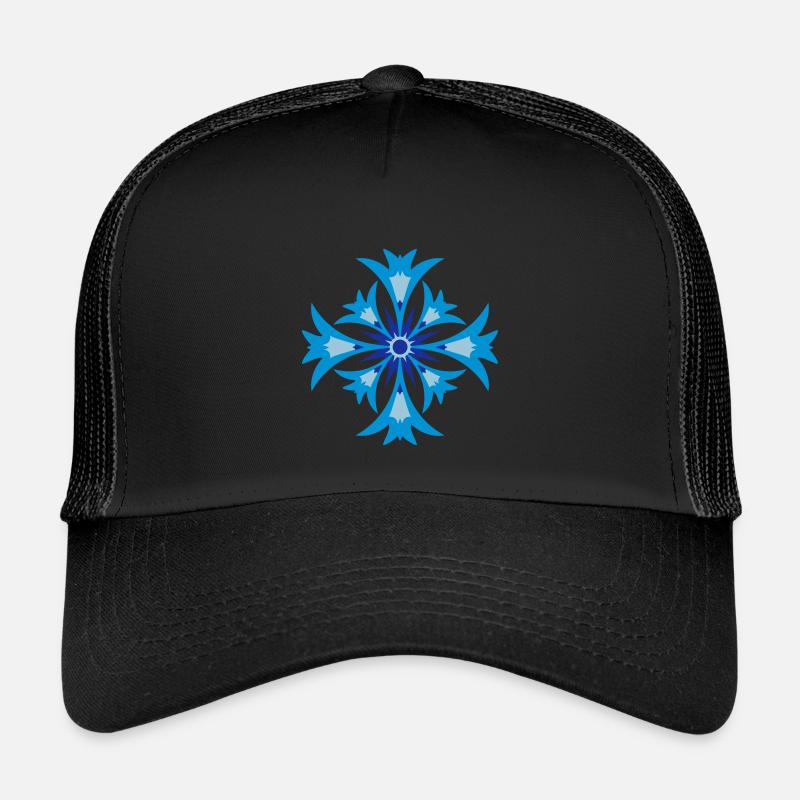 A stylized blossom of cornflower Kids’ Trucker Cap