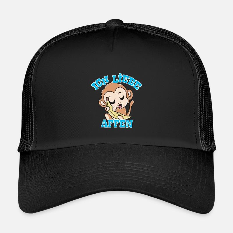 Affen - Kinder Trucker-Cap - Schwarz/Schwarz